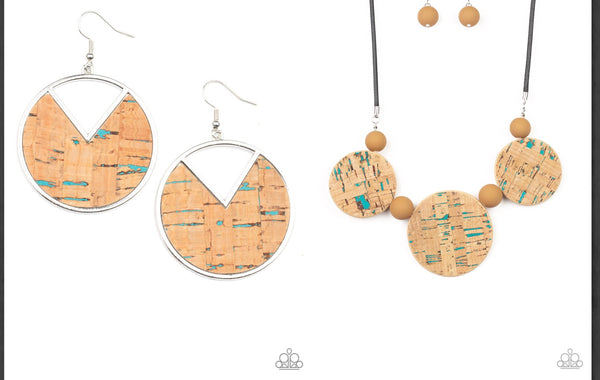 Paparazzi Necklaces & Earring Set -  Pop The Cork - Blue Necklace & Nod To Nature - Blue Earrings