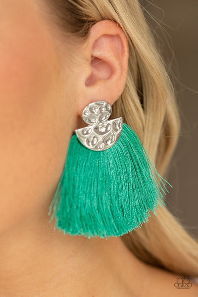 Paparazzi Earrings - Make Some PLUME - Green - SHOPBLINGINGPRETTY
