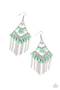 Paparazzi Earrings - Trending Transcendence - Green - Exclusive Summer Party Pack 2020