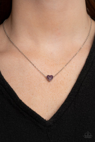 Paparazzi Necklaces -  Hit Em Where It HEARTS - Purple