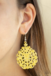 Paparazzi  Earrings -  Floral Affair - Yellow