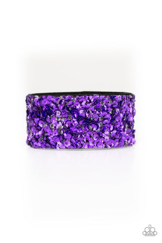 Paparazzi Bracelet -  Starry Sequin - Purple - SHOPBLINGINGPRETTY