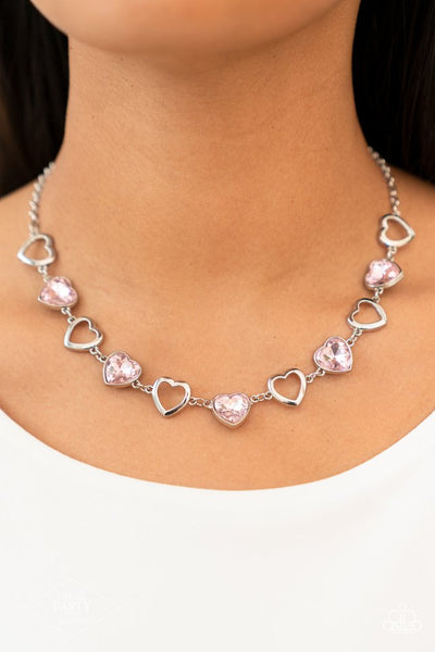 Paparazzi Necklace & Bracelet Set - Contemporary Cupid & Sentimental Sweetheart- Pink