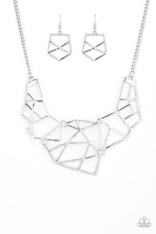 Paparazzi Necklaces - World Shattering - Silver