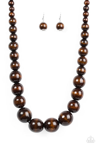 Paparazzi Necklace-  Effortlessly Everglades - Brown - SHOPBLINGINGPRETTY