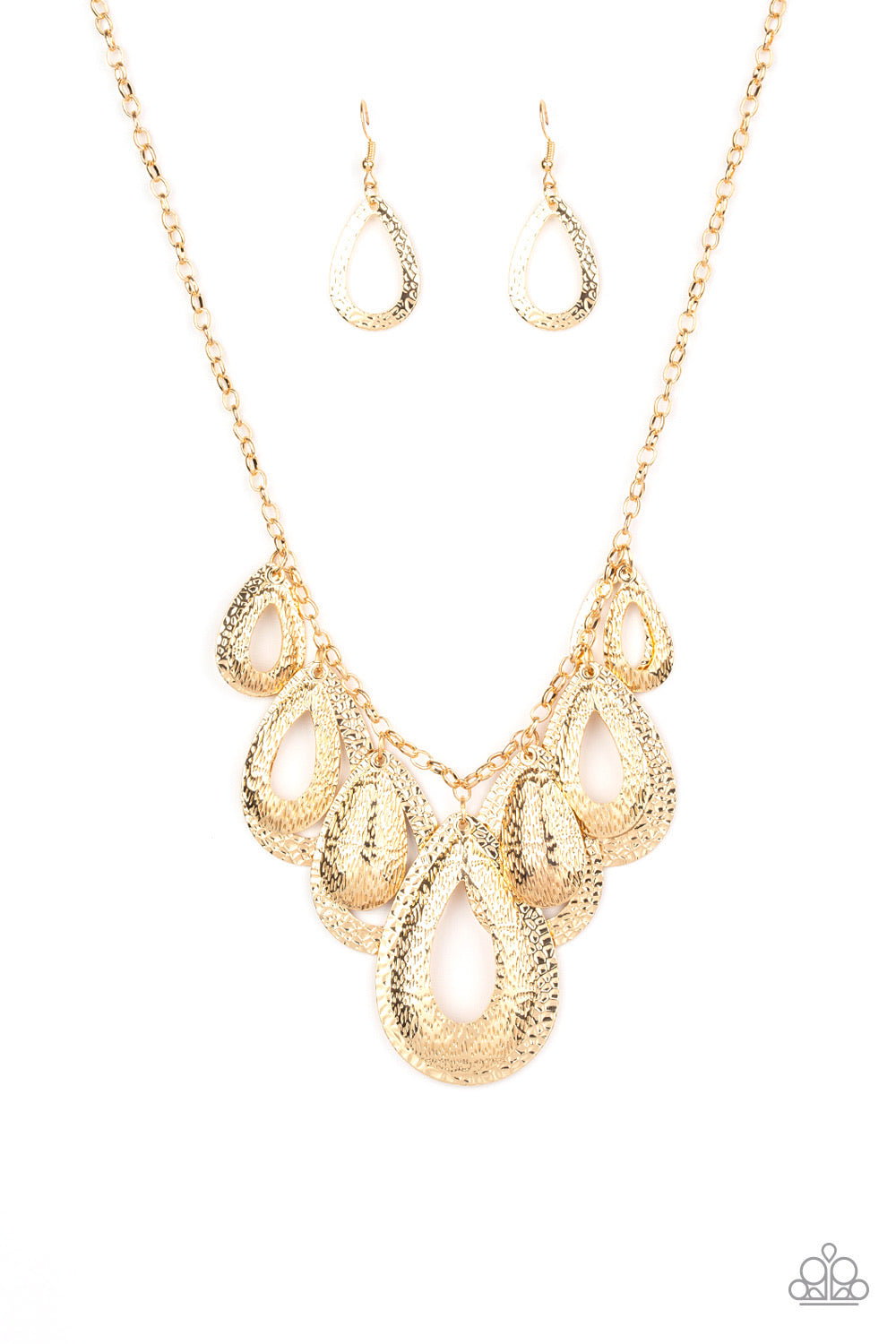 Paparazzi Necklaces  -  Teardrop Tempest - Gold