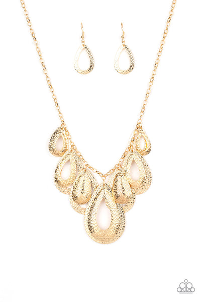 Paparazzi Necklaces  -  Teardrop Tempest - Gold