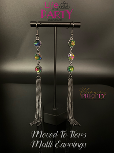 Paparazzi Earrings - Moved To Tiers - Multi (November 2020 Life Of The Party)