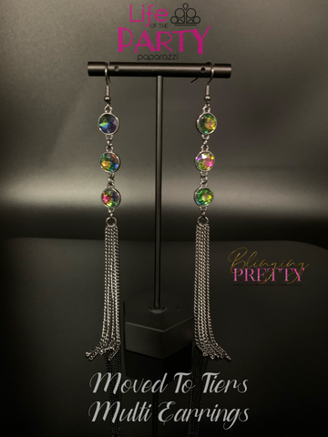 Paparazzi Earrings - Moved To Tiers - Multi (November 2020 Life Of The Party)