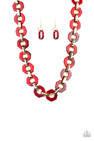 Paparazzi Necklace - Fashionista Fever - Red - SHOPBLINGINGPRETTY