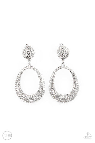 Paparazzi Earrings - Sophisticated Smolder - White