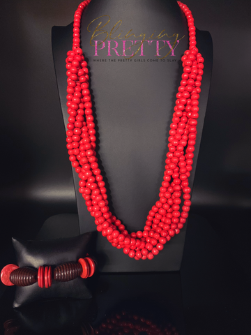 Paparazzi Necklace & Bracelet Set - Red