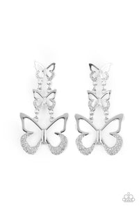 Paparazzi Earrings - Flamboyant Flutter - Silver