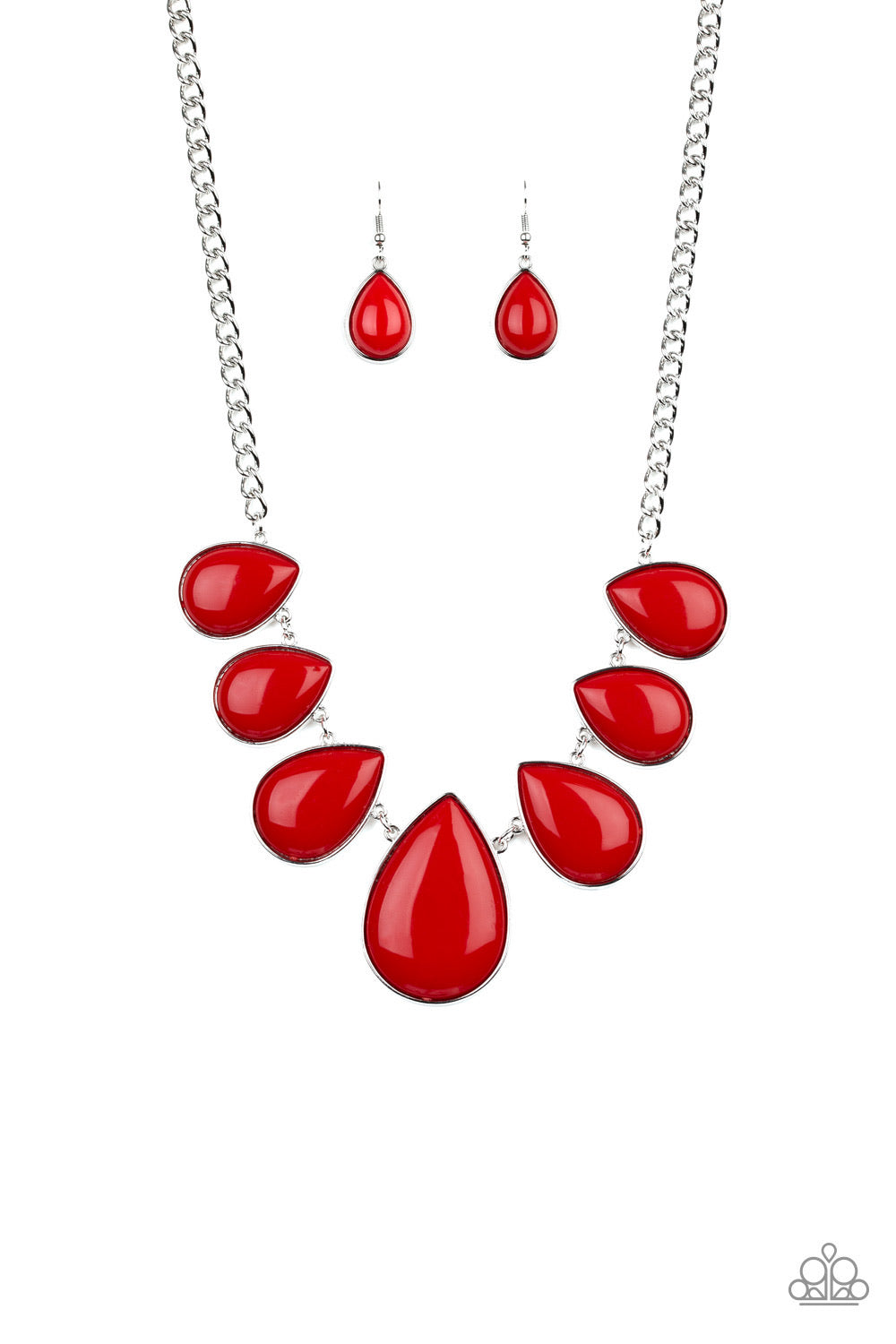 Paparazzi Necklace - Drop Zone - Red - SHOPBLINGINGPRETTY