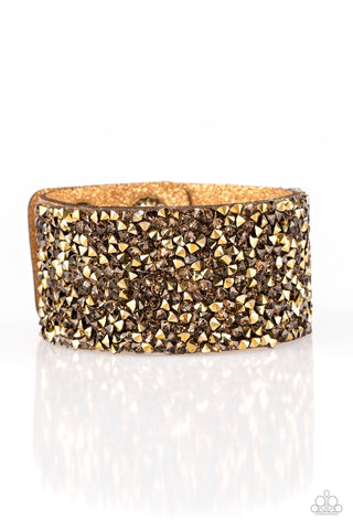 Paparazzi Bracelet- More Bang For Your Buck - Brass - SHOPBLINGINGPRETTY