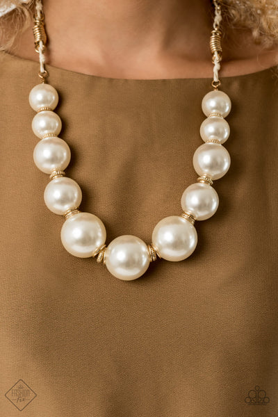 Paparazzi Necklaces  -  Pearly Prosperity - Gold (October 2020 Fashion Fix)