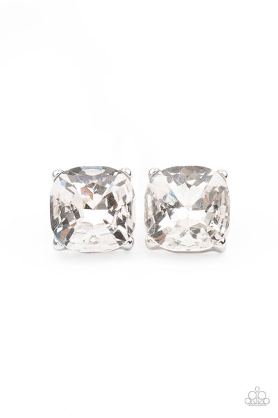 Paparazzi Earrings - Royalty High - White