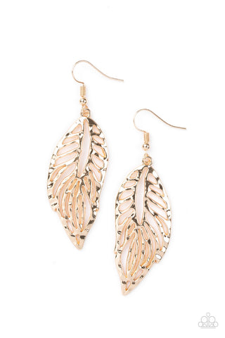 Paparazzi Earrings - Come Home To Roost - Gold - SHOPBLINGINGPRETTY