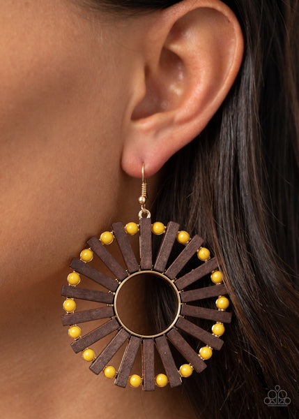 Paparazzi Earrings  -  Solar Flare - Yellow