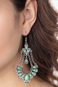 Paparazzi Earrings - Unique Chic - Green - SHOPBLINGINGPRETTY