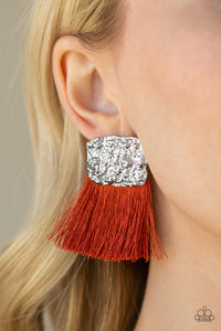 Paparazzi Earrings Plume Bloom - Orange - SHOPBLINGINGPRETTY