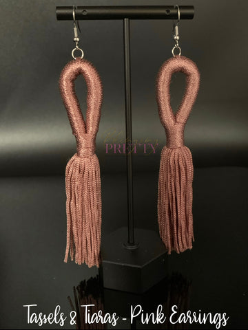 Paparazzi Earrings - Tassels and Tiaras - Pink