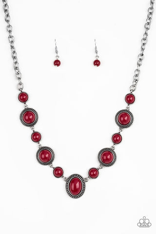 Paparazzi Necklace - Voyager Vibes - Red - SHOPBLINGINGPRETTY