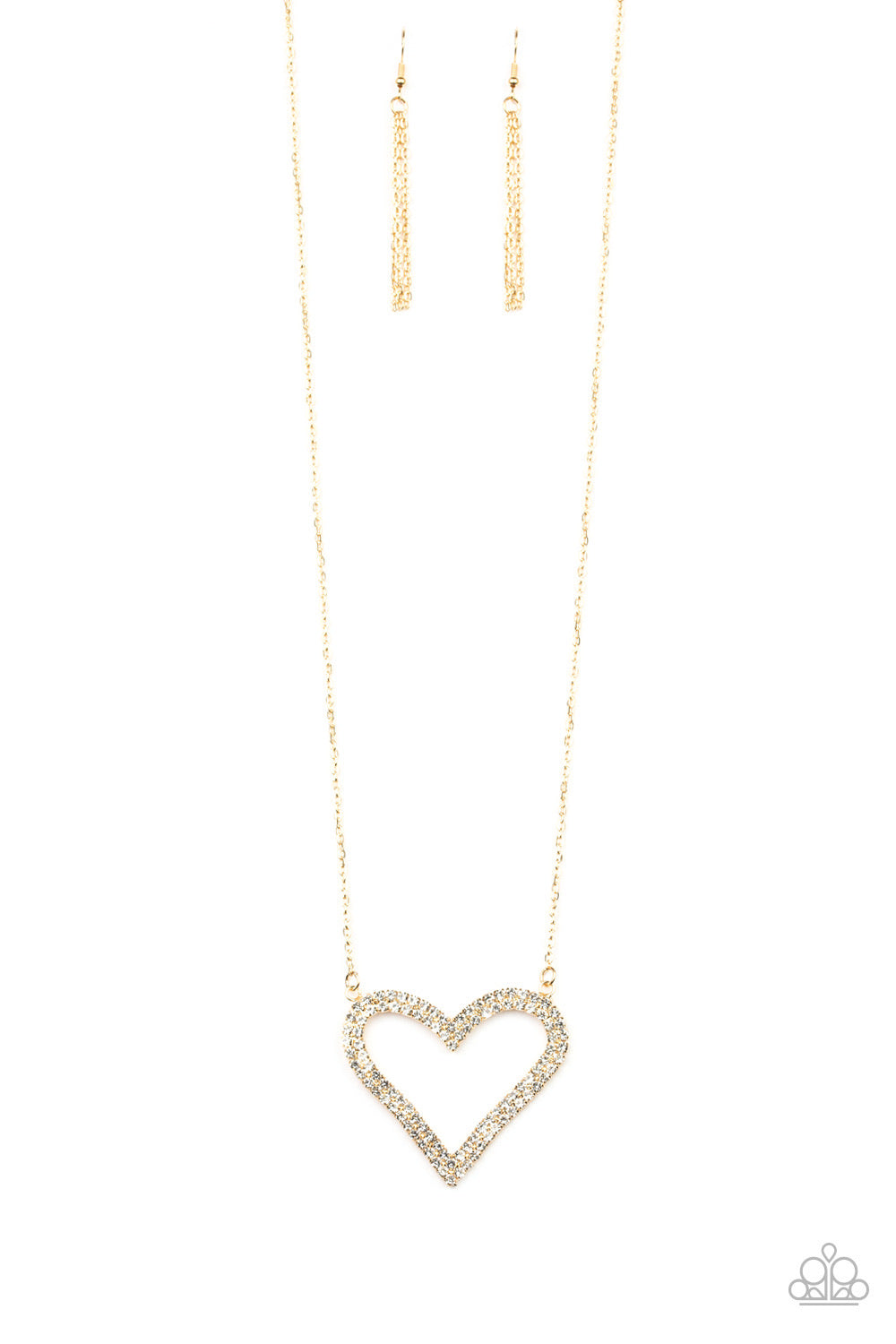 Paparazzi Necklace -  Pull Some HEART-strings - Gold - SHOPBLINGINGPRETTY