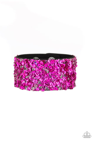 Paparazzi Bracelet -  Starry Sequin - Pink - SHOPBLINGINGPRETTY