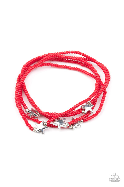 Paparazzi Bracelet- Pretty Patriotic - Red