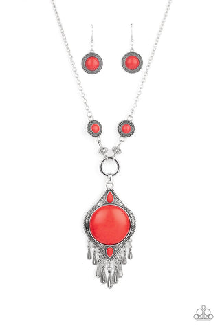 Paparazzi Necklaces - Majestic Mountaineer - Red