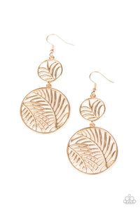 Paparazzi Earrings- Palm Oasis - Gold - SHOPBLINGINGPRETTY