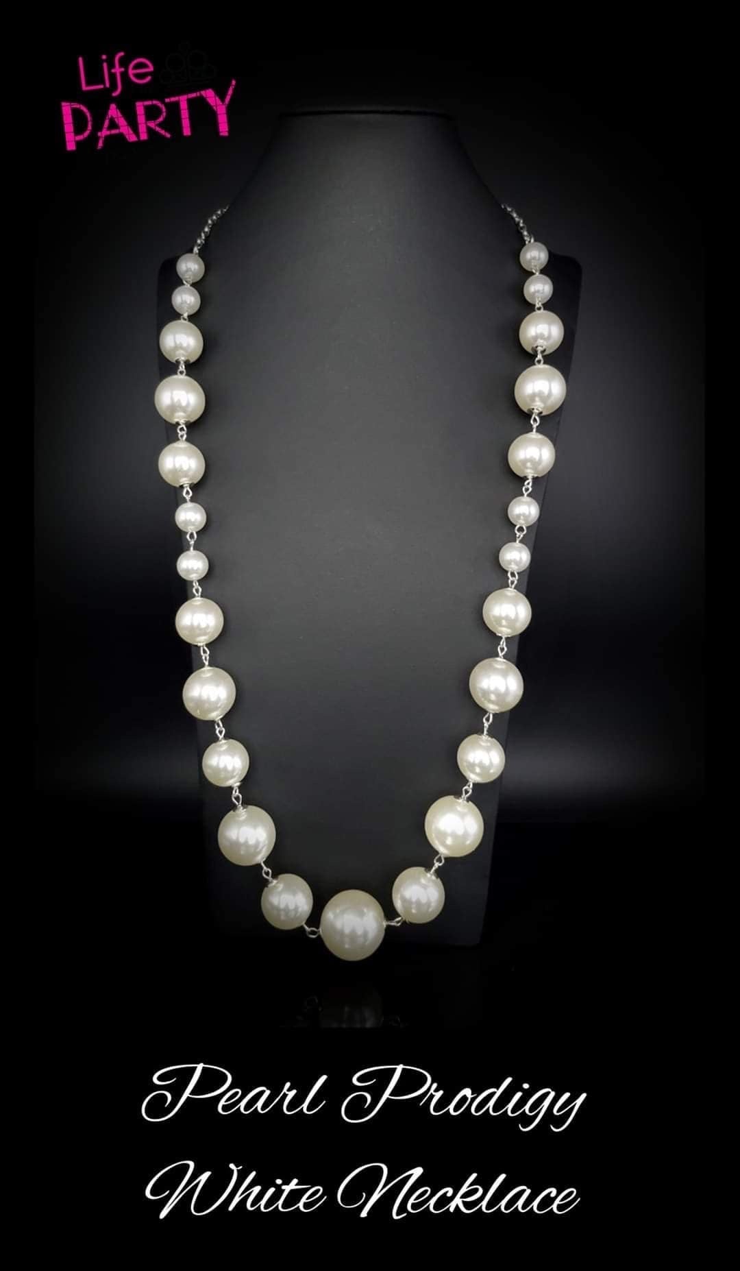 Paparazzi Necklace -Pearl Prodigy - White (March 2020 Life Of The Party) - SHOPBLINGINGPRETTY