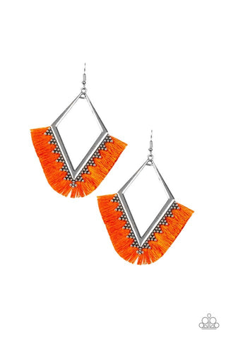 Paparazzi Earrings-When In Peru - Orange - SHOPBLINGINGPRETTY