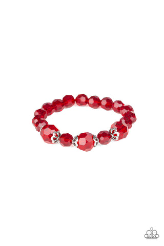 Paparazzi Bracelet -  Crystal Collision - Red - SHOPBLINGINGPRETTY