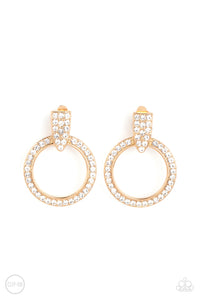 Paparazzi Earrings-  Sparkle at Your Service - Gold