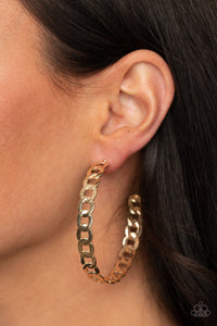 Paparazzi Earrings - Climate CHAINge - Gold (Exclusive Friday 2020)