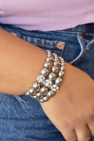 Paparazzi Bracelets - Icing On The Top - Silver