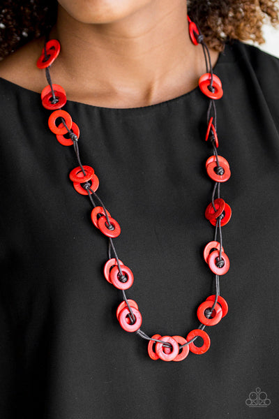 Paparazzi  Necklace -  Waikiki Winds - Red