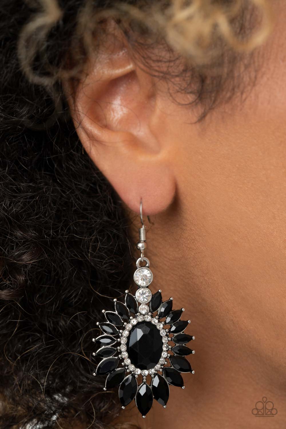 Paparazzi Earrings - Big Time Twinkle - Black