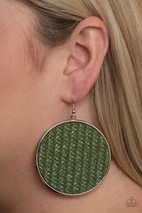 Paparazzi Earrings  - Wonderfully Woven - Green