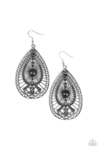 Paparazzi Earrings - Just Dropping By - Black