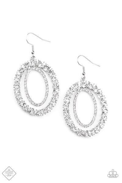 Paparazzi Earrings -  Deluxe Luxury - white (November 2020 Fashion Fix)