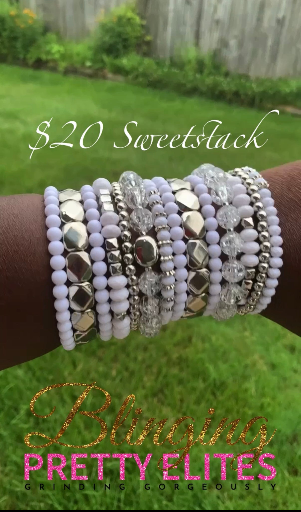 Paparazzi Bracelets (Set) - Sweet Stacks White