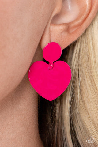 Paparazzi Earrings - Just A Little Crush - Pink