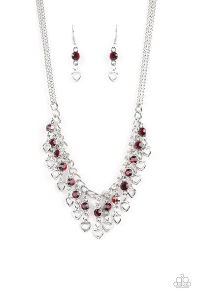 Paparazzi Necklace- Valentines Day Drama - Red - SHOPBLINGINGPRETTY