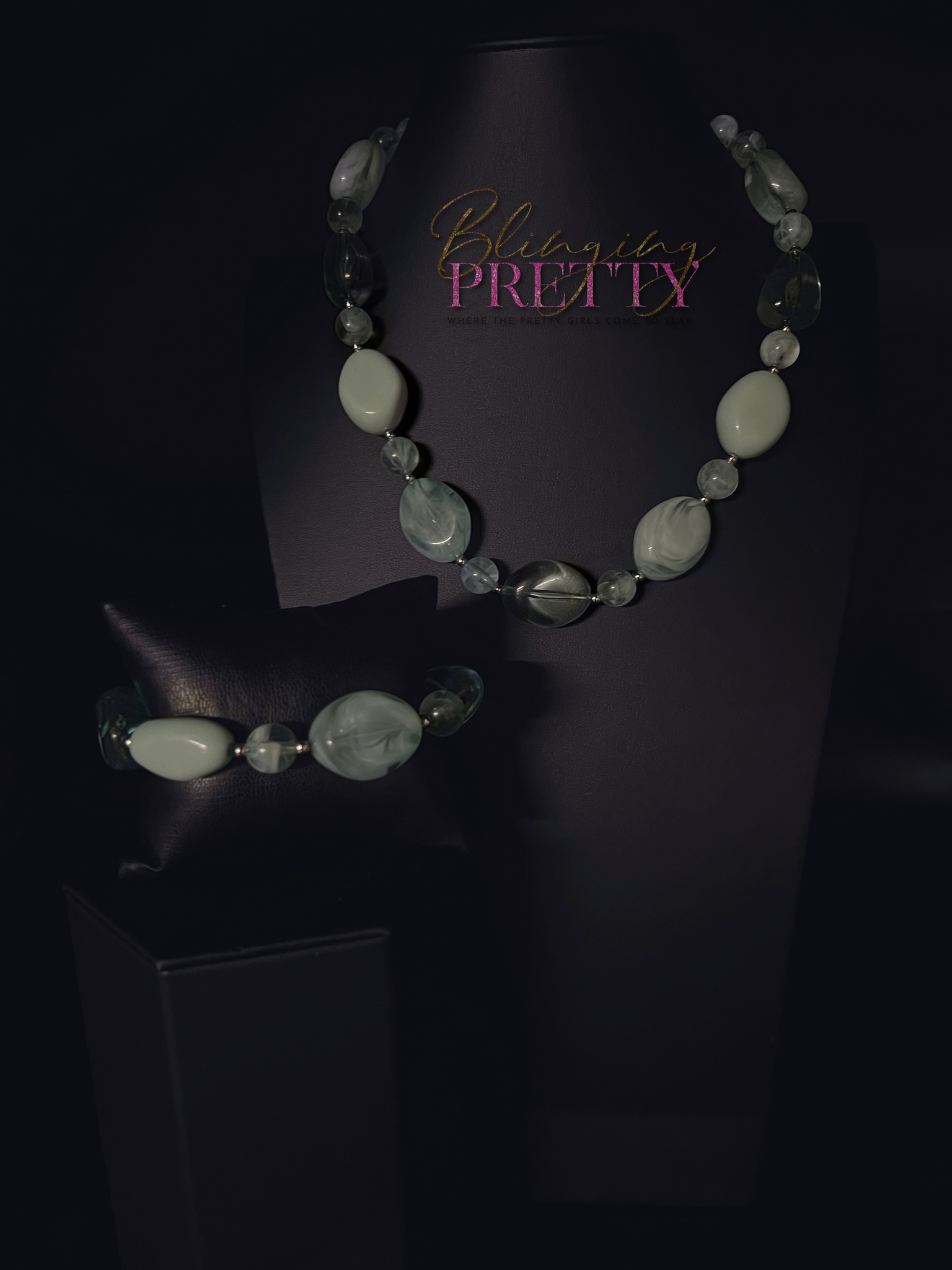 Paparazzi Necklace & Bracelet Set - Tiffany Blue