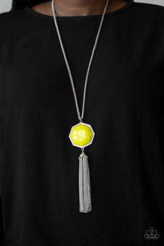 Paparazzi Necklaces - Prismatically Polygon - Yellow