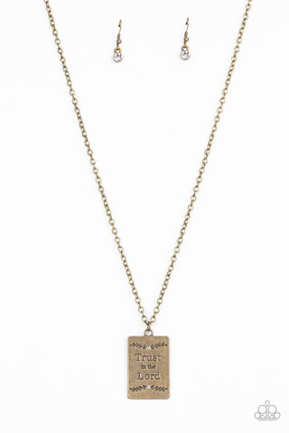 Paparazzi Necklace - All About Trust - Brass