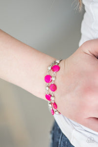 Paparazzi Necklace & Bracelet Set -So SHORE Of Yourself & One Bay At A Time Bracelet - Pink